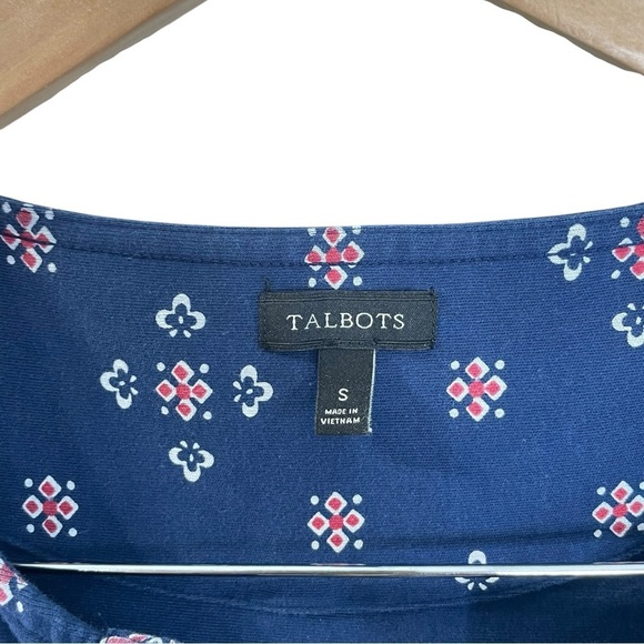 Talbots Border-Print Midi Dress Women’s Size S Sleeveless Stretch Knit Americana - Picture 6 of 9